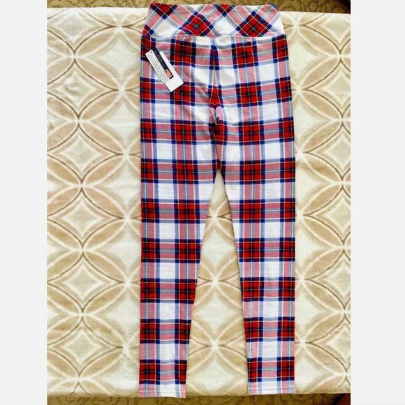 NWT NEW VINEYARD VINES TARTAN PLAID HIGH WAISTED HOLIDAY LEGGINGS GIRLS LARGE 16 - Picture 6 of 7